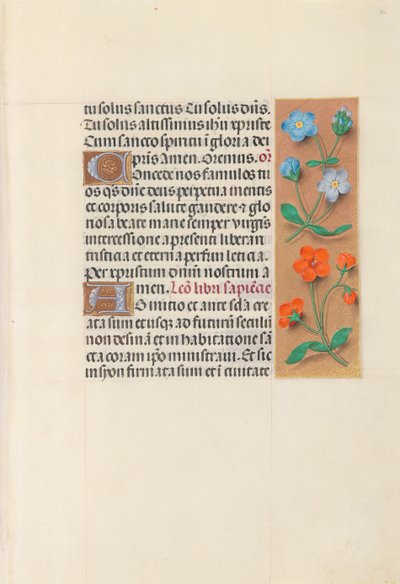 Kuningatar Isabella Katolisen, Espanjan kuningatar: Fol. 90r, c. 1500. tekijältä Master of the First Prayerbook of Maximillian