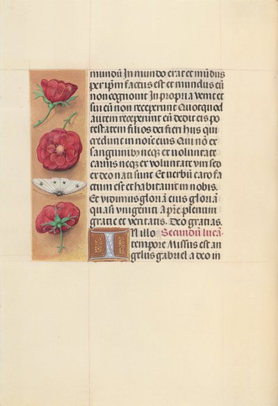 Espanjan kuningattaren Isabella katolisen tunteja:  Fol. 93v tekijältä Master of the First Prayerbook of Maximillian