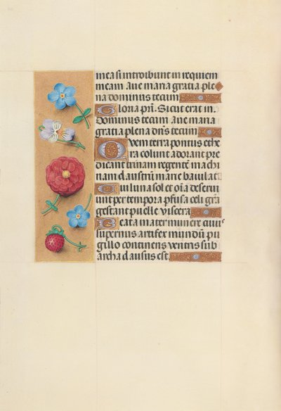 Kuningatar Isabella Katolisen, Espanjan kuningatar: Fol. 99v, c. 1500. tekijältä Master of the First Prayerbook of Maximillian