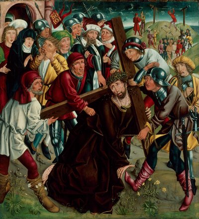 Kristus kantaa ristiä, noin 1490 tekijältä Master of the Freising Visitation