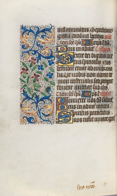 Tuntikirja Rouenin käyttö: fol. 101v, c. 1470. tekijältä Master of the Geneva Latini