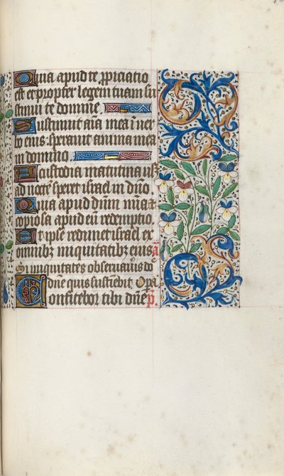 Tuntikirja Rouenin käyttö: fol. 106r, c. 1470. tekijältä Master of the Geneva Latini
