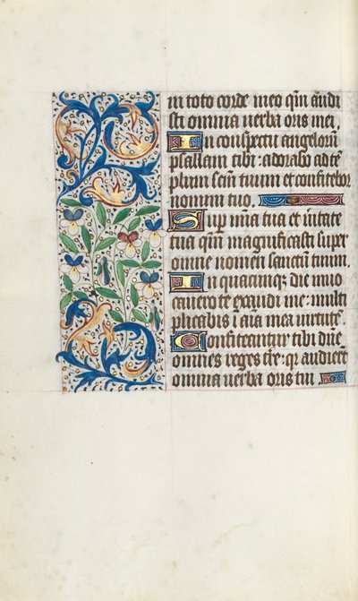 Tuntikirja Rouenin käyttö: fol. 106r, c. 1470. tekijältä Master of the Geneva Latini