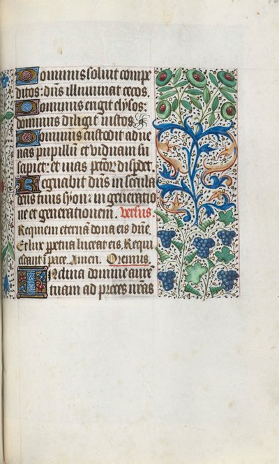 Tuntikirja Rouenin käyttö: fol. 109r, c. 1470. tekijältä Master of the Geneva Latini