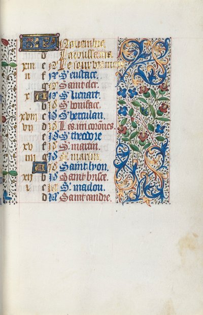 Tuntikirja Rouenin käyttö: fol. 111r, c. 1470. tekijältä Master of the Geneva Latini