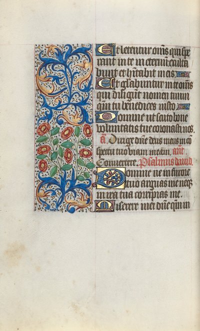 Tuntikirja Rouenin käyttö: fol. 111v, c. 1470. tekijältä Master of the Geneva Latini