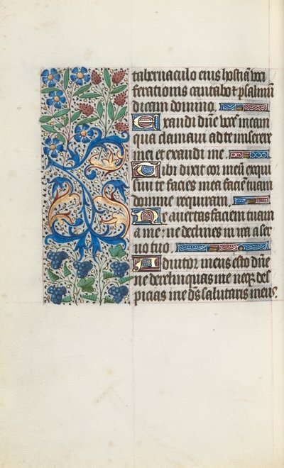 Tuntikirja Rouenin käyttö: fol. 121v, c. 1470. tekijältä Master of the Geneva Latini
