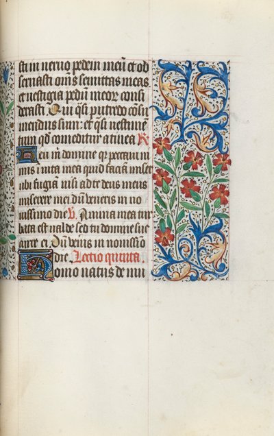 Tuntikirja Rouenin käyttö: fol. 123r, c. 1470. tekijältä Master of the Geneva Latini