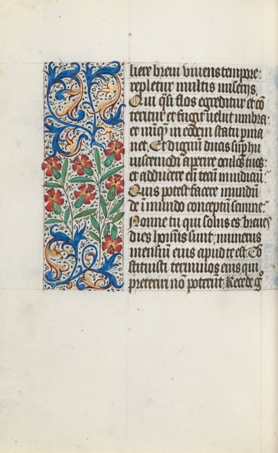 Tuntikirja Rouenin käyttö: fol. 123v, c. 1470. tekijältä Master of the Geneva Latini