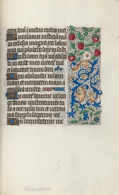 Tuntikirja Rouenin käyttö: fol. 126r, c. 1470. tekijältä Master of the Geneva Latini