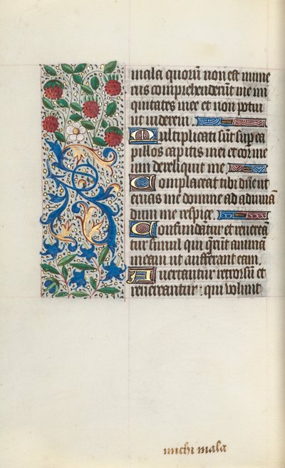 Tuntikirja Rouenin käyttö: fol. 126v, c. 1470. tekijältä Master of the Geneva Latini