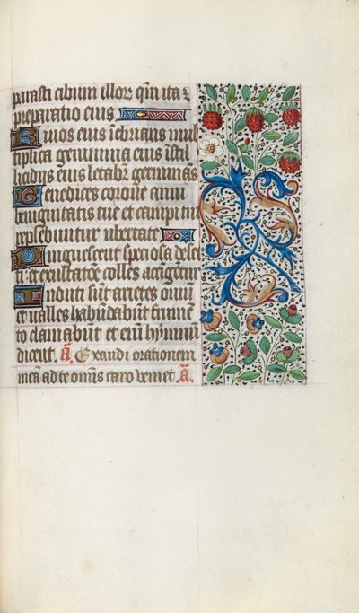 Tuntikirja Rouenin käyttö: fol. 137r, c. 1470. tekijältä Master of the Geneva Latini