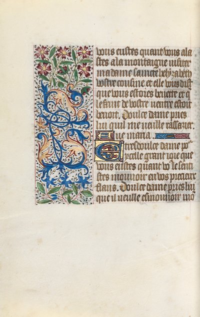 Tuntikirja Rouenin käyttö: fol. 147v, c. 1470. tekijältä Master of the Geneva Latini