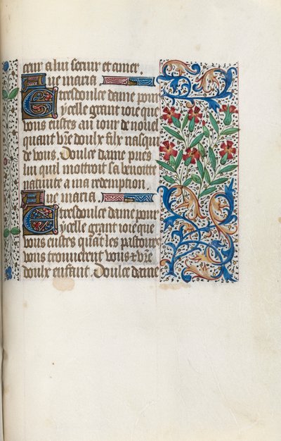 Tuntikirja Rouenin käyttö: fol. 148r, c. 1470. tekijältä Master of the Geneva Latini