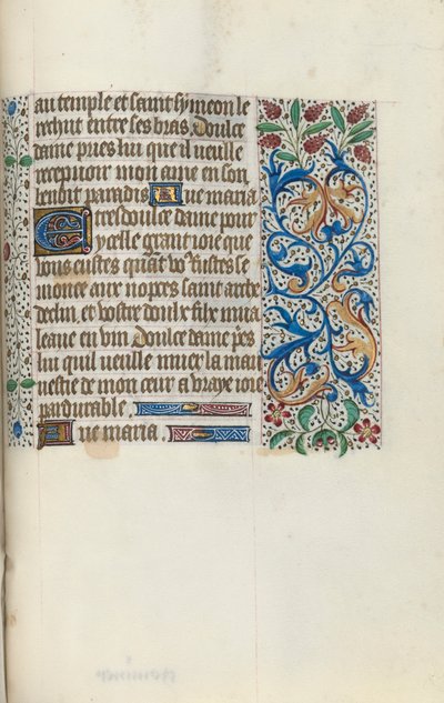 Tuntikirja Rouenin käyttö: fol. 149r, c. 1470. tekijältä Master of the Geneva Latini