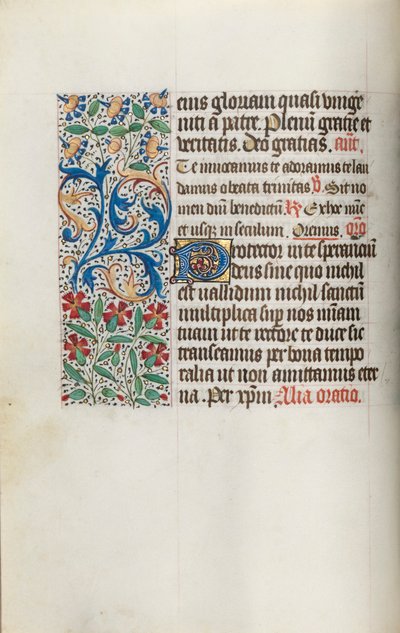 Tuntikirja Rouenin käyttö: fol. 14v, c. 1470. tekijältä Master of the Geneva Latini