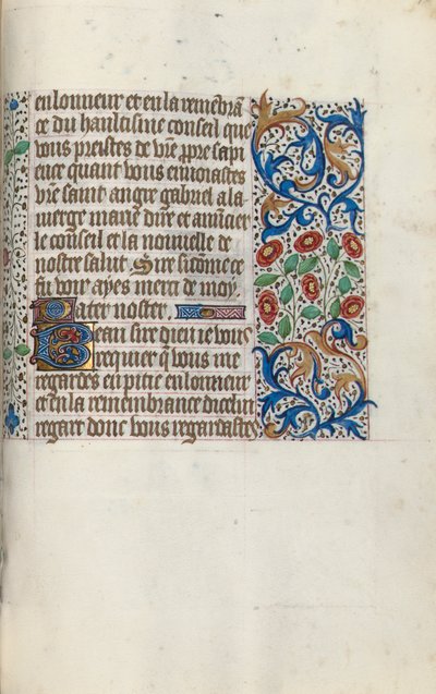 Tuntikirja Rouenin käyttö: fol. 152r, c. 1470. tekijältä Master of the Geneva Latini