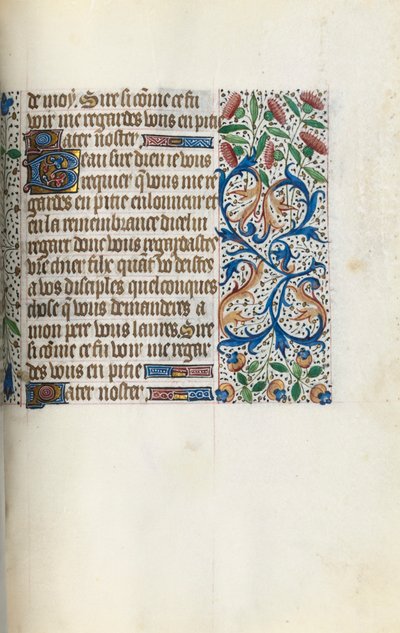 Tuntikirja Rouenin käyttö: fol. 153r, c. 1470. tekijältä Master of the Geneva Latini