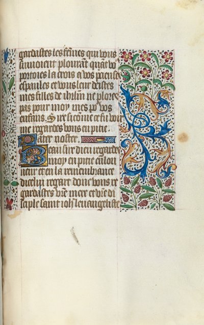 Tuntikirja Rouenin käyttö: fol. 154a, c. 1470. tekijältä Master of the Geneva Latini