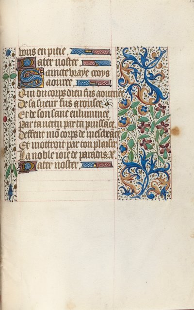 Tuntikirja Rouenin käyttö: fol. 154r, c. 1470. tekijältä Master of the Geneva Latini