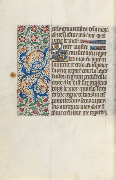 Tuntikirja Rouenin käyttö: fol. 154v, c. 1470. tekijältä Master of the Geneva Latini