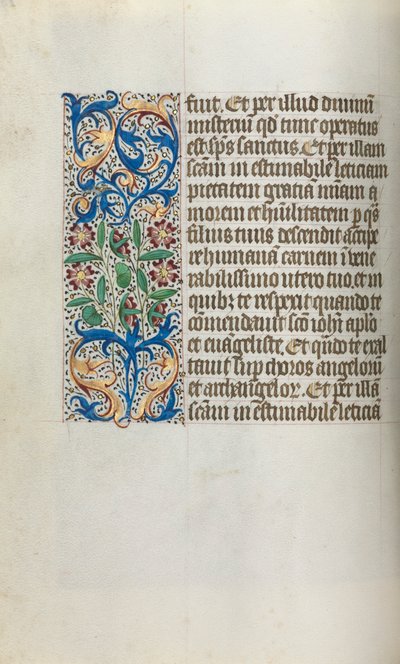 Tuntikirja Rouenin käyttö: fol. 19v, c. 1470. tekijältä Master of the Geneva Latini