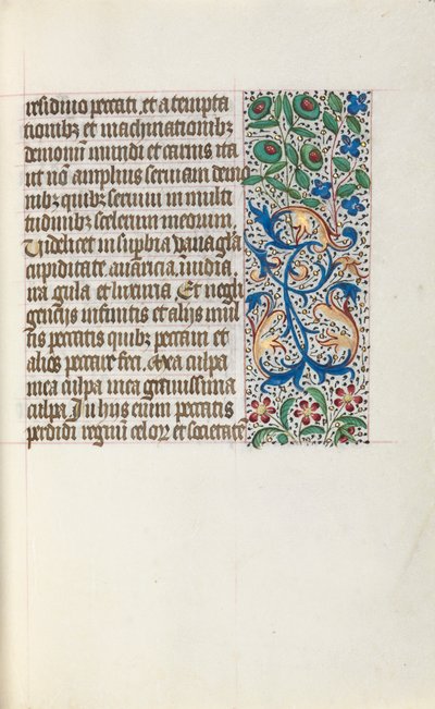 Tuntikirja Rouenin käyttö: fol. 25r, c. 1470. tekijältä Master of the Geneva Latini