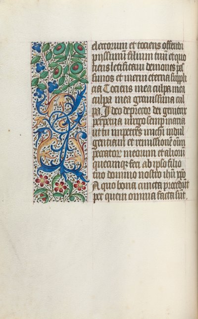 Tuntikirja Rouenin käyttö: fol. 25v, c. 1470. tekijältä Master of the Geneva Latini