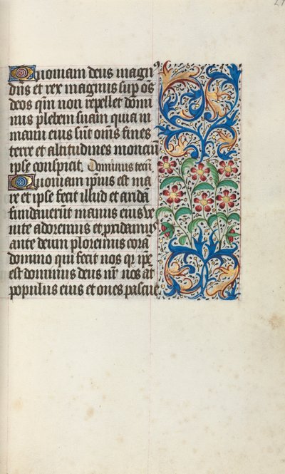 Tuntikirja Rouenin käyttö: fol. 29r, c. 1470. tekijältä Master of the Geneva Latini
