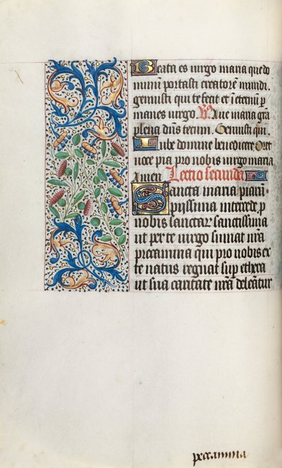 Tuntikirja Rouenin käyttö: fol. 35v, c. 1470. tekijältä Master of the Geneva Latini