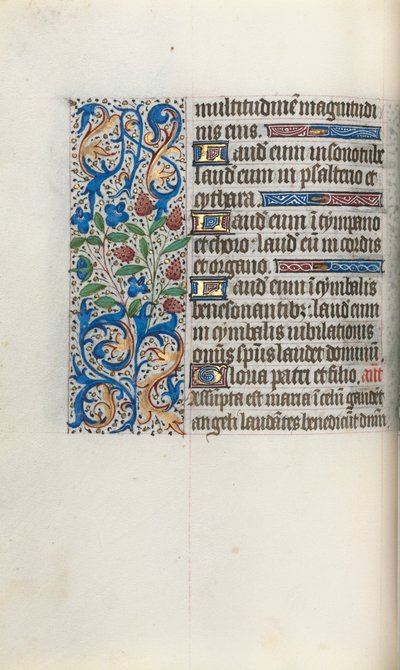 Tuntikirja Rouenin käyttö: fol. 46v, c. 1470. tekijältä Master of the Geneva Latini