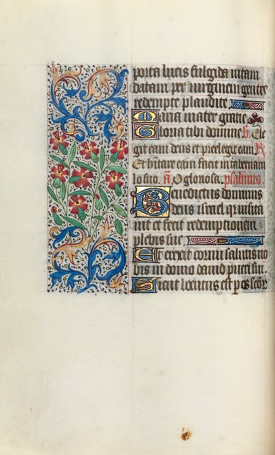 Tuntikirja Rouenin käyttö: fol. 47v, c. 1470. tekijältä Master of the Geneva Latini