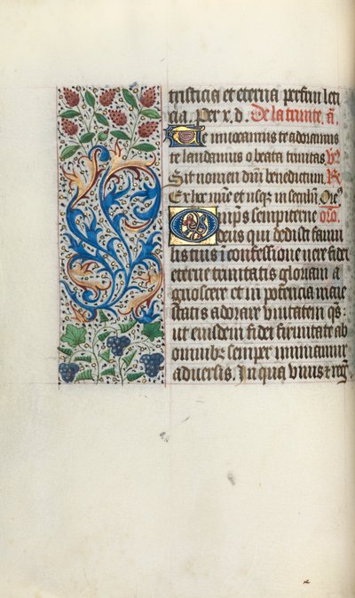 Tuntikirja Rouenin käyttö: fol. 49v, c. 1470. tekijältä Master of the Geneva Latini