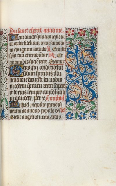 Tuntikirja Rouenin käyttö: fol. 50r, c. 1470. tekijältä Master of the Geneva Latini