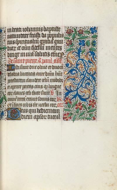 Tuntikirja Rouenin käyttö: fol. 51r, c. 1470. tekijältä Master of the Geneva Latini