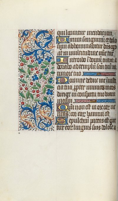 Tuntikirja Rouenin käyttö: fol. 52v, c. 1470. tekijältä Master of the Geneva Latini
