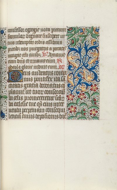 Tuntikirja Rouenin käyttö: fol. 53r, c. 1470. tekijältä Master of the Geneva Latini