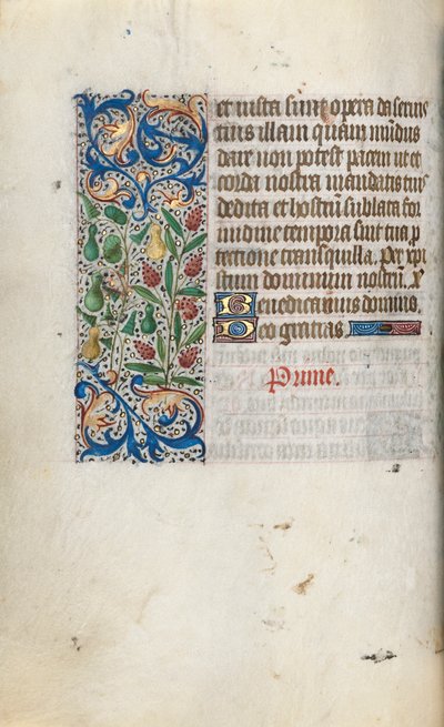 Tuntikirja Rouenin käyttö: fol. 55v, c. 1470. tekijältä Master of the Geneva Latini