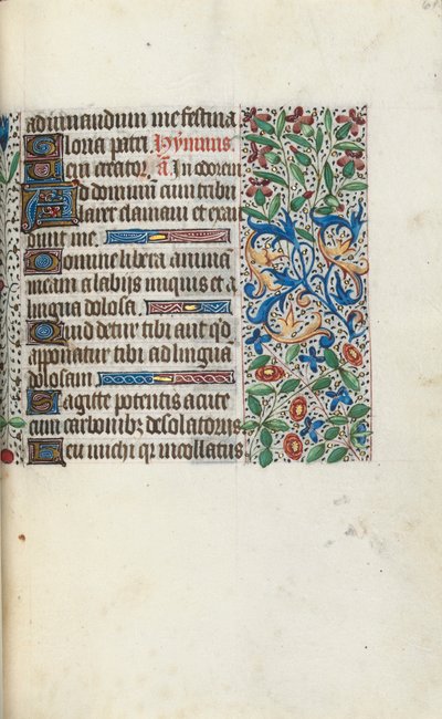 Tuntikirja Rouenin käyttö: fol. 61r, c. 1470. tekijältä Master of the Geneva Latini