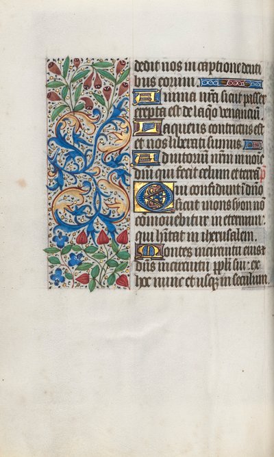 Tuntikirja Rouenin käyttö: fol. 65v, c. 1470. tekijältä Master of the Geneva Latini