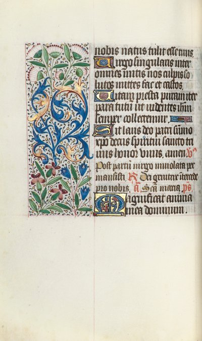 Tuntikirja Rouenin käyttö: fol. 73v, c. 1470. tekijältä Master of the Geneva Latini