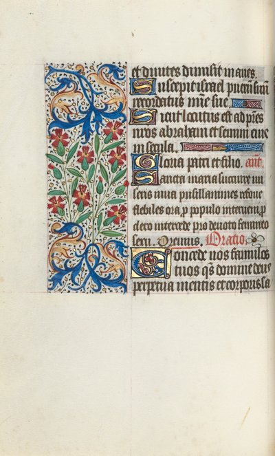 Tuntikirja Rouenin käyttö: fol. 74v, c. 1470. tekijältä Master of the Geneva Latini