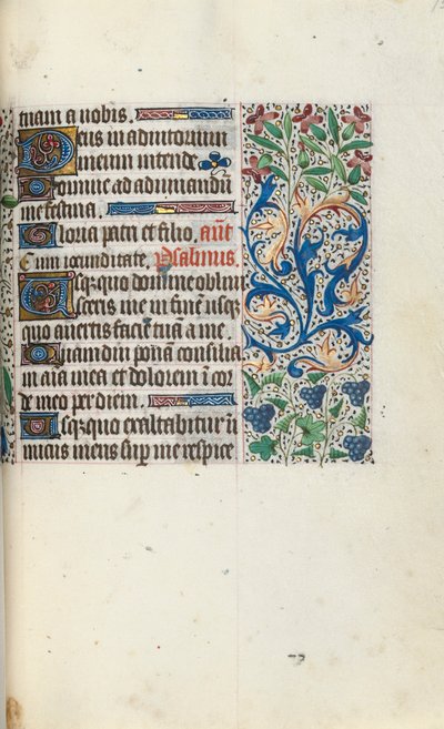 Tuntikirja Rouenin käyttö: fol. 75r, c. 1470. tekijältä Master of the Geneva Latini