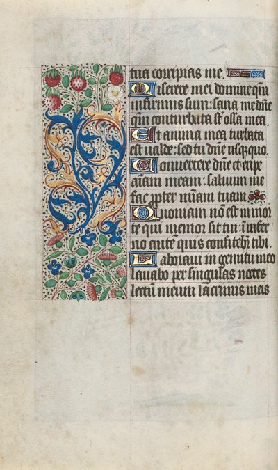 Tuntikirja Rouenin käyttö: fol. 80v, c. 1470. tekijältä Master of the Geneva Latini