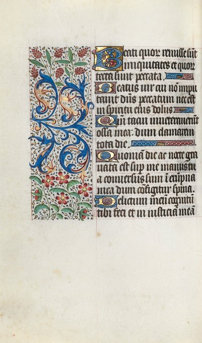 Tuntikirja Rouenin käyttö: fol. 81v, c. 1470. tekijältä Master of the Geneva Latini