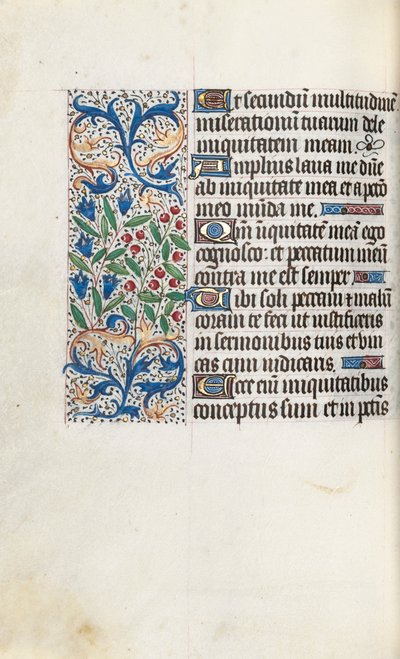 Tuntikirja Rouenin käyttö: fol. 85v, c. 1470. tekijältä Master of the Geneva Latini