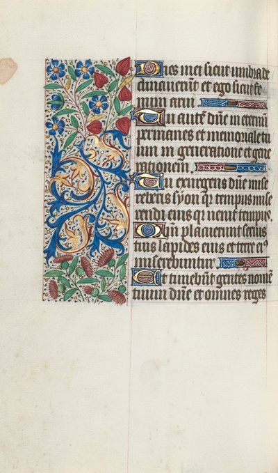 Tuntikirja Rouenin käyttö: fol. 88v, c. 1470. tekijältä Master of the Geneva Latini