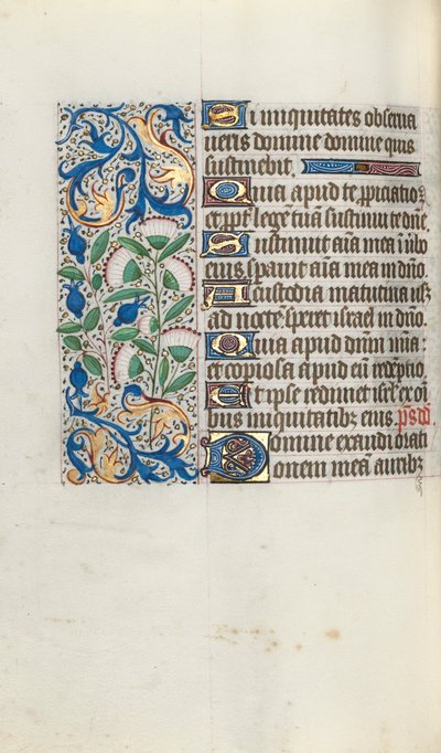 Tuntikirja Rouenin käyttö: fol. 90v, c. 1470. tekijältä Master of the Geneva Latini