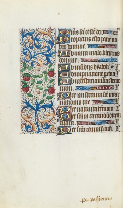 Tuntikirja Rouenin käyttö: fol. 94v, c. 1470. tekijältä Master of the Geneva Latini