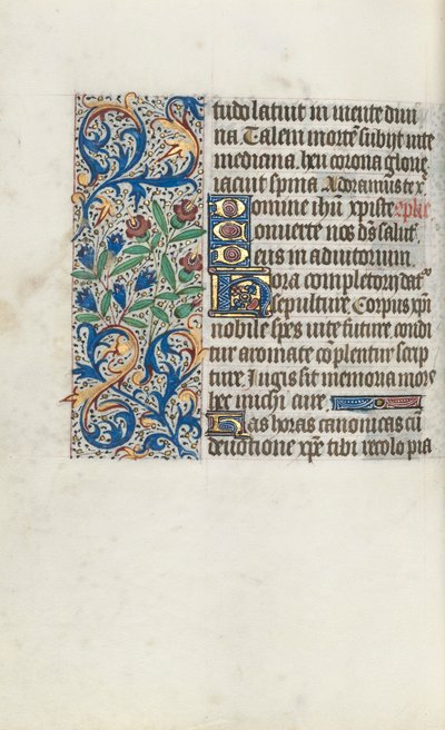 Tuntikirja Rouenin käyttö: fol. 98v, c. 1470. tekijältä Master of the Geneva Latini